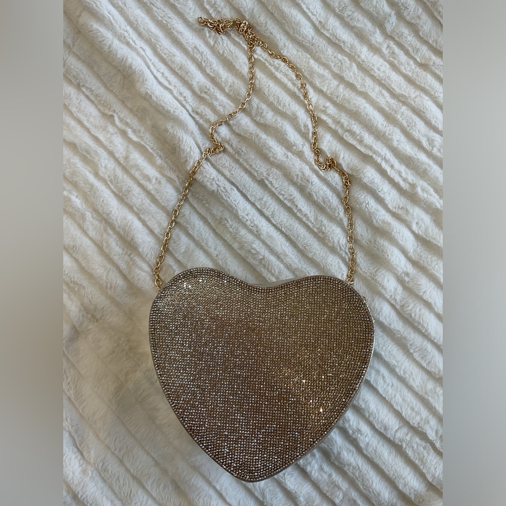 Rhinestone heart Crossbody bag